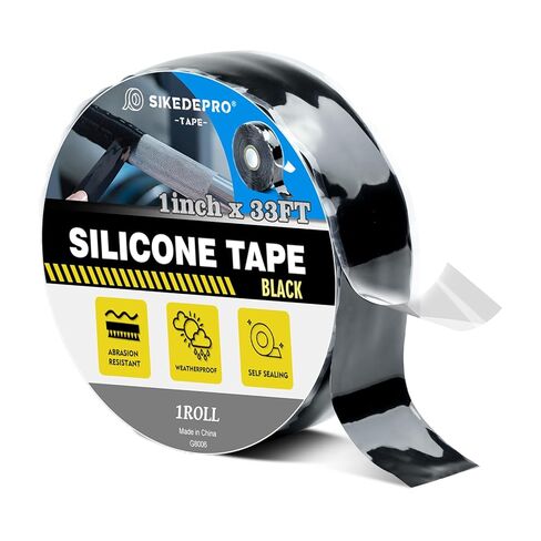 Self-Fusing Silicone Tape 1" x 33' x 20mil Black, Waterproof & Heat-Resistant Rubber Repair Tape – No Residue, Electrical Insulating, Chemical Resistant for Automotive, Plumbing & Outdoor in Saudi Arabia