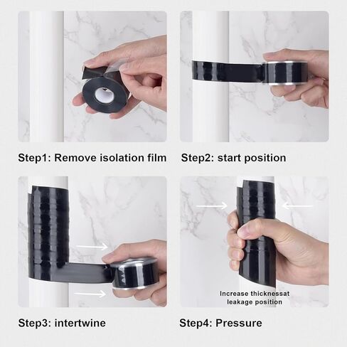 Self-Fusing Silicone Tape 1" x 33' x 20mil Black, Waterproof & Heat-Resistant Rubber Repair Tape – No Residue, Electrical Insulating, Chemical Resistant for Automotive, Plumbing & Outdoor in Saudi Arabia