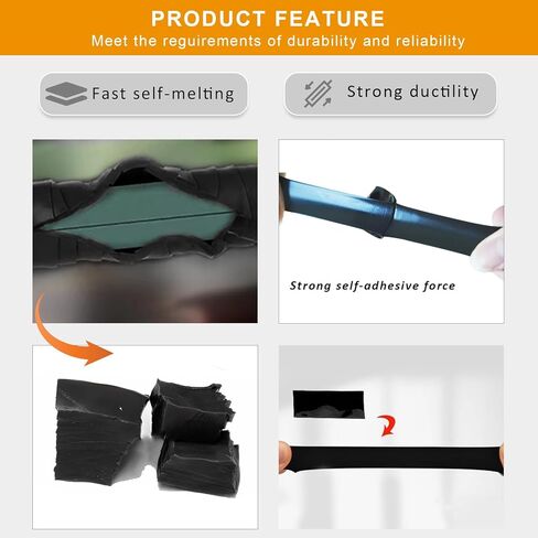 Self-Fusing Silicone Tape 1" x 33' x 20mil Black, Waterproof & Heat-Resistant Rubber Repair Tape – No Residue, Electrical Insulating, Chemical Resistant for Automotive, Plumbing & Outdoor in Saudi Arabia