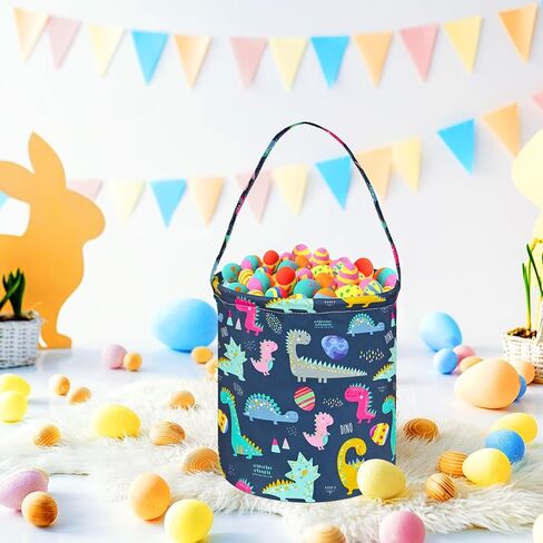 عيد الفصح سلة Easter Bunny Gift Basket Toy Storage Bucket Lightweight مع مقبض. (غنومات بيض) in Kuwait