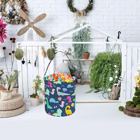 عيد الفصح سلة Easter Bunny Gift Basket Toy Storage Bucket Lightweight مع مقبض. (غنومات بيض) in Kuwait