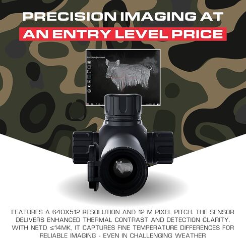 PARD USA Pantera eX 640 Thermal Imaging Scope 12μm 640x512 Resolution ≤14mK NETD, 50Hz Refresh Rate, 50mm Lens, 2560×2560 OLED Screen, 3.7X Optical & 8X Digital Zoom with 1094 Yards Detection Range in Kuwait