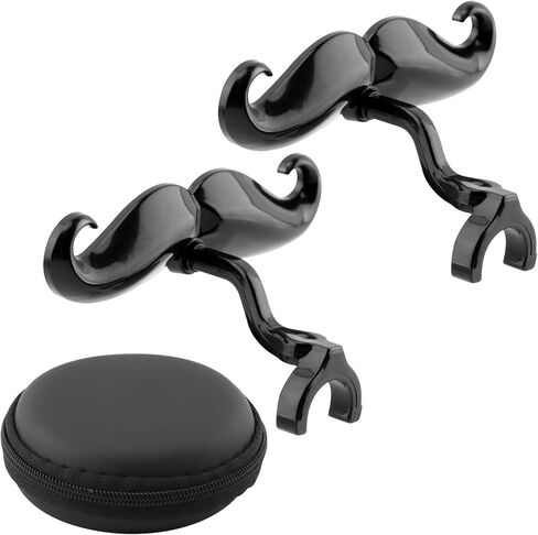 2Pcs Clip-On Mustache for Trumpets,Clip-On Mustache for Small Shank Trombone,with Protective Case,Easy Mouthpiece Add-On for Fun Shows,Funny Cute Trombone Accessory,Gift for Trumpet Player in Kuwait