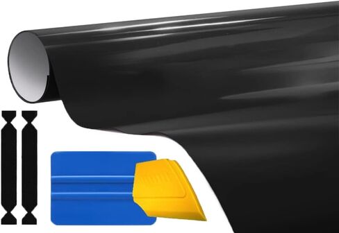 لفة تغليف من الفينيل الأسود اللامع 1080 من 3M تتضمن مجموعة أدوات (1 قدم × 5 قدم) in Kuwait