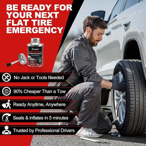 Professional Chemical Vulcanizing Cement Rubber Cement Glue with Brush All Purpose Tire Patch Glue Flat Tire Repair in 5 Minutes Emergency Puncture Fix for Car, Motorcycle, Bike in Kuwait