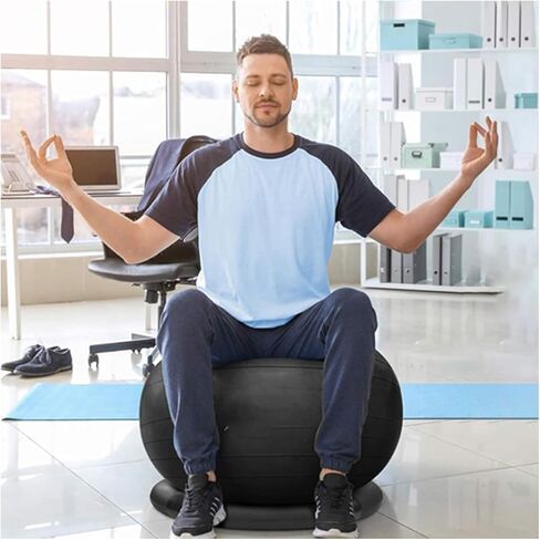 كرسي كرة اليوجا، كرة اليوجا، كرة التمرين، كرسي كرة اليوجا كرسي كرة اللياقة البدنية للبالغين والمراهقين في المنزل مقعد كرة اليوجا لممارسة البيلاتيس واستقرار الحمل والجلوس في المكتب (القطر-75 سم (29 1/2")) in Kuwait