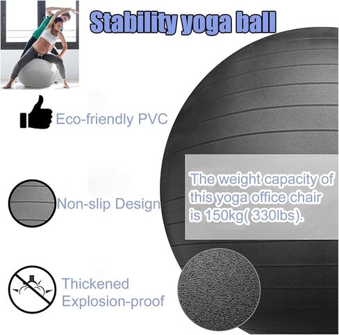 Yoga Ball Chair,Yoga Ball，Exercise Ball, Yoga Ball Chair Exercise Ball Chair for Office Stability Ball Seat for Relieving Sedentary Pain Ergonomic Yoga Ball Chair for Classroom in Saudi Arabia