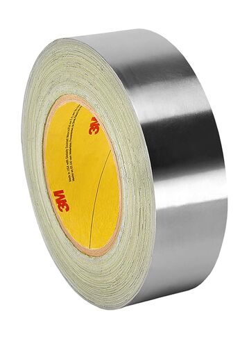 3M 3311 Aluminum Foil Tape, Vapor Resistant, Rubber Adhesive, Suitable for HVAC/Air Duct/Patch Work, Silver, 1 in x 50 yds, 1 Roll in Saudi Arabia