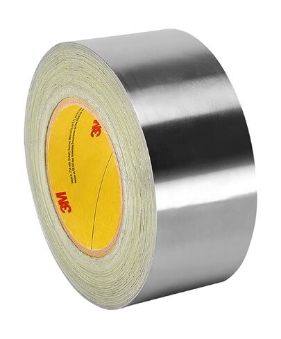 3M 3311 Aluminum Foil Tape, Vapor Resistant, Rubber Adhesive, Suitable for HVAC/Air Duct/Patch Work, Silver, 1 in x 50 yds, 1 Roll in Saudi Arabia
