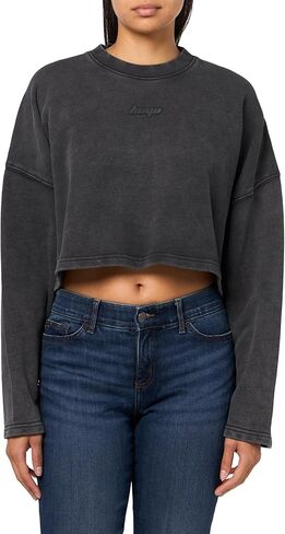 HUGO Women's Retro Logo Cropped Sweatshirt in Saudi Arabia