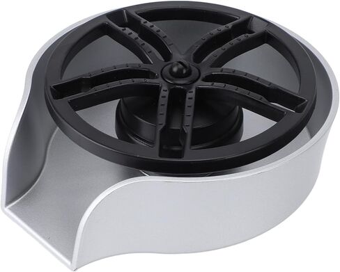 Glass Rinser for Kitchen Sink, Automatic Rotating Spout Sink Glass Washer with G1/2 Thread, Stainless Steel Kitchen Cup Washer with ABS Basin for Home Kitchens, Bar, Cafe in Kuwait