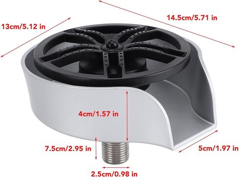 Glass Rinser for Kitchen Sink, Automatic Rotating Spout Sink Glass Washer with G1/2 Thread, Stainless Steel Kitchen Cup Washer with ABS Basin for Home Kitchens, Bar, Cafe in Kuwait