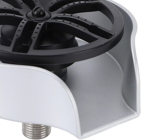 Glass Rinser for Kitchen Sink, Automatic Rotating Spout Sink Glass Washer with G1/2 Thread, Stainless Steel Kitchen Cup Washer with ABS Basin for Home Kitchens, Bar, Cafe in Kuwait