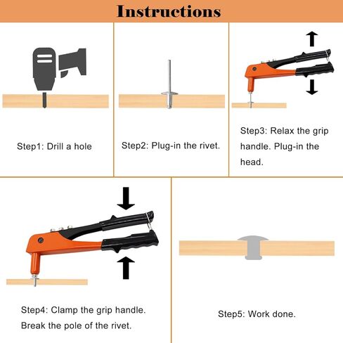 100pcs Aluminum Large Flange Blind Rivets, 3/16" x 3/8", Flange Diameter 5/8" (16 mm), Pop Rivets Assortment Kit Blind Rivet by Bolt Dropper, Grip Range(3-6mm) in Kuwait