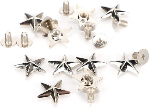 Jeanoko Star Shape Rivet Durable Stud Button for Clothing Bags 50Pcs 0.6in Zinc Alloy Crafts Rivet for Clothing Bags (Silver Black) in Saudi Arabia