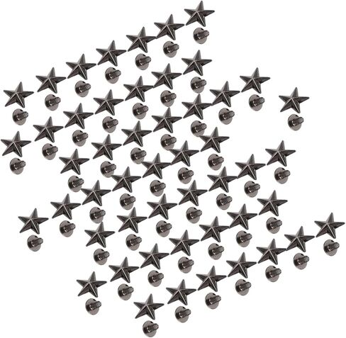 Jeanoko Star Shape Rivet Durable Stud Button for Clothing Bags 50Pcs 0.6in Zinc Alloy Crafts Rivet for Clothing Bags (Silver Black) in Saudi Arabia