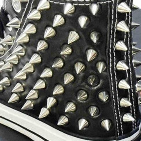 WALFRONT Metal Cone Spike Rivets, 100 Sets Silver Studs for DIY Punk Clothing Decoration, Solid Metal Studs for Jackets Belts and Crafts () in Saudi Arabia