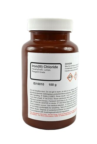 Innovating Science - Iron (III) Chloride 6-Hydrate Reagent Grade 100g - Versatile Compound for Scientific, Industrial, and Research Applications in Kuwait