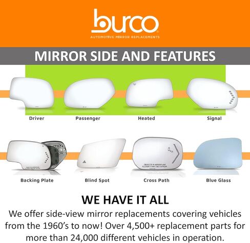 Burco 4023 Flat Driver Side Power Replacement Mirror Glass Compatible With 2003-2008 Z4 (2003-2008) in Saudi Arabia