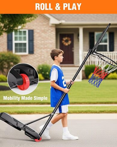 Basketball Hoop Outdoor & Indoor, 3.8FT-7FT Adjustable Portable Basketball Hoops & Goals with LED, PC Backboard for Driveway, Garage, Pool Court, Pool Basketball Hoop in Kuwait