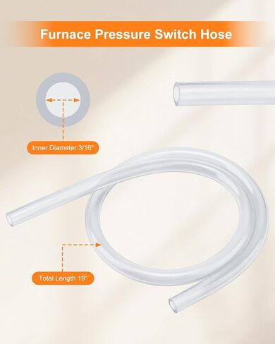 1pcs 79-21491-83 Furnace Pressure Switch Hose 3/16" ID x 19" Compatible with Rheem Ruud and Weatherking Furnaces, High Temp Silicone Tubing in Saudi Arabia