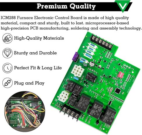 Replacement ICM288 Furnace Control Board, Furnace Control Circuit Ignition Board Module, for Rheem 62-24084-82 Circuit Ignition Board Module in Kuwait