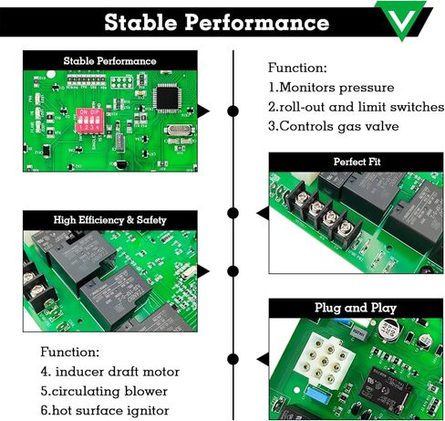 Replacement ICM288 Furnace Control Board, Furnace Control Circuit Ignition Board Module, for Rheem 62-24084-82 Circuit Ignition Board Module in Kuwait