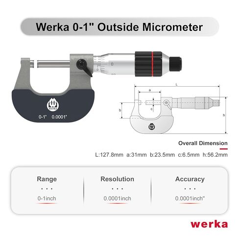 ميكرومتر خارجي احترافي، نطاق 0-1 بوصة، تخرج 0.0001 بوصة، أداة قياس دقيقة in Kuwait