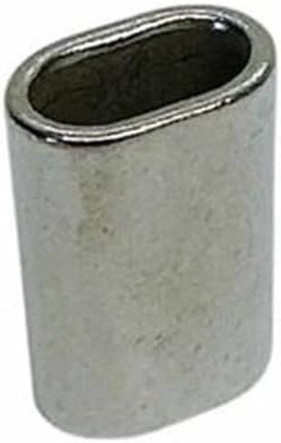 Prolinemax 50 قطعة 1/4 بوصة حبل سلك فولاذي مقاوم للصدأ بحري أكمام بيضاوية مجعد SS316 in Kuwait