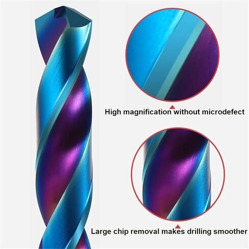 Vsharp HRC65 Solid Carbide Twist Drill Bit Tungsten Steel NACO4 Coating Drill Bit for Cast Iron Alloy Stainless Steel Aluminium(1.9mm,5PCS) in Saudi Arabia