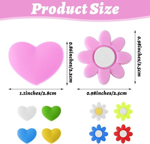 10 Pcs Tennis Vibration Dampener Tennis Racket Shock Absorbers Heart Flower Shaped Silicone Dampener Tool Colorful Cute Racquet String Tennises Supplies in Saudi Arabia