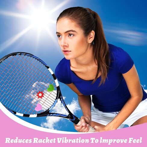 10 Pcs Tennis Vibration Dampener Tennis Racket Shock Absorbers Heart Flower Shaped Silicone Dampener Tool Colorful Cute Racquet String Tennises Supplies in Saudi Arabia