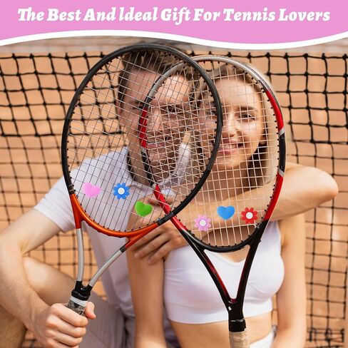 10 Pcs Tennis Vibration Dampener Tennis Racket Shock Absorbers Heart Flower Shaped Silicone Dampener Tool Colorful Cute Racquet String Tennises Supplies in Saudi Arabia