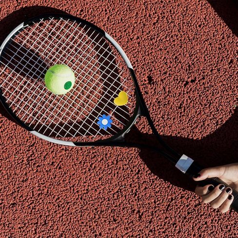 10 Pcs Tennis Vibration Dampener Tennis Racket Shock Absorbers Heart Flower Shaped Silicone Dampener Tool Colorful Cute Racquet String Tennises Supplies in Saudi Arabia