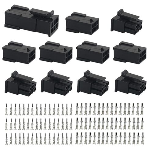 6 مجموعة كاملة - (6 دوائر) لسلك 14-20 AWG، موصلات ذكر/أنثى ذات 6 دبابيس مع أطراف قفل، متوافقة مع مجموعة موصلات موليكس mlx in Kuwait