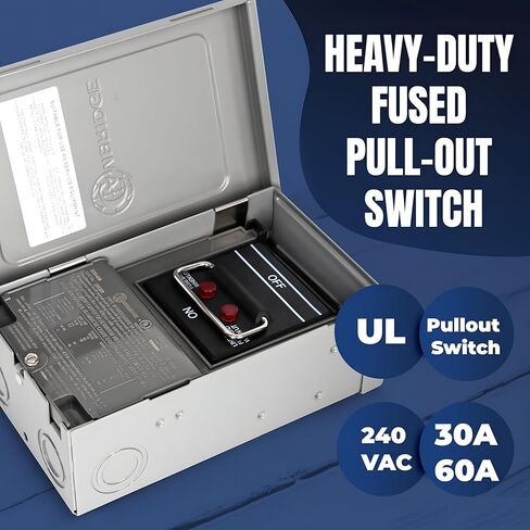 Cambridge Fused A/C Disconnect 60 AMP Pullout Switch – 240V AC, Max 10 HP, NEMA 3R Rainproof in Saudi Arabia