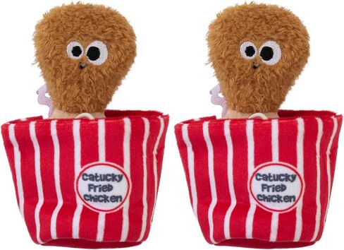 Mad Cat Catucky Fried Chicken Hide-A-Toy ، Thenip + Silvervine Cat Toy ، لعبان في 1 ، للقطط من جميع الأعمار in Kuwait