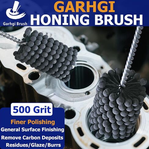فرشاة أداة شحذ أسطوانية 0.276 بوصة (7 مم) من Garhgi مع نايلون كاشط من كربيد السيليكون 500 حبيبة من أجل تلميع سطح معدني من الفولاذ المقاوم للصدأ الخفيف والحديد الزهر in Saudi Arabia