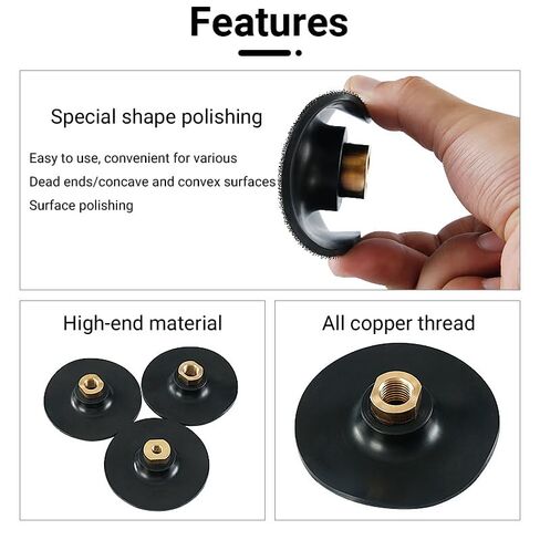 وسادة دعم مطاطية 100 مم 5/8-11 خيط تلميع قرص الطحن وسادة دعم لطاحونة الزوايا وسادة قرص تلميع ورق الصنفرة وسادات تلميع جافة/رطبة وسادات تلميع رأس تلميع مربوط أدوات مرنة in Kuwait