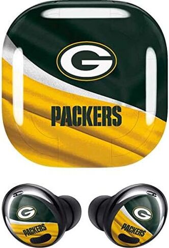 غلاف صوتي من Skinit متوافق مع Samsung Galaxy Buds Pro - تصميم Green Bay Packers المرخص رسميًا من الدوري الوطني لكرة القدم الأمريكية in Saudi Arabia