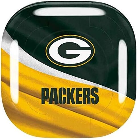 غلاف صوتي من Skinit متوافق مع Samsung Galaxy Buds Pro - تصميم Green Bay Packers المرخص رسميًا من الدوري الوطني لكرة القدم الأمريكية in Saudi Arabia
