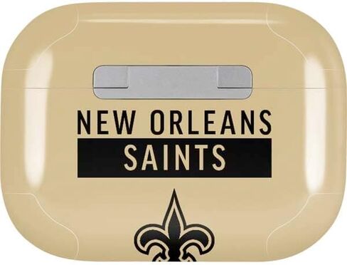 غلاف صوتي من Skinit متوافق مع AirPods Pro الجيل الثاني - تصميم سلسلة الأداء NFL New Orleans Saints Gold المرخص رسميًا in Saudi Arabia