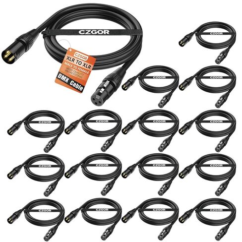 DMX Cable 50ft, Flexible 3 Pin Gold-Plated XLR Male to Female Cable Wire for Stage Lighting Signal XLR Connection Compatible with Stage Light, Par Light, Spotlight Input & Output in Kuwait