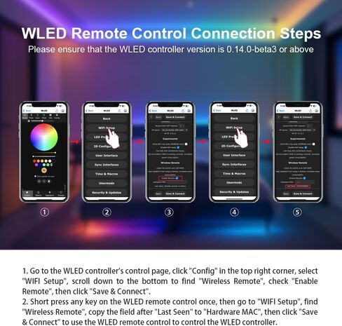 GLEDOPTO ESP Now WLED Remote Control WLED LED Strip Light Controller 7 Group Preset Scene Brightness Changeable 50 Meters Wireless Control in Saudi Arabia