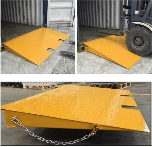 49'' x 86'' Shipping Container Loading Ramps 16,000lbs Loading Capacity Heavy Duty Cargo Container Ramp w/Two Chains in Saudi Arabia