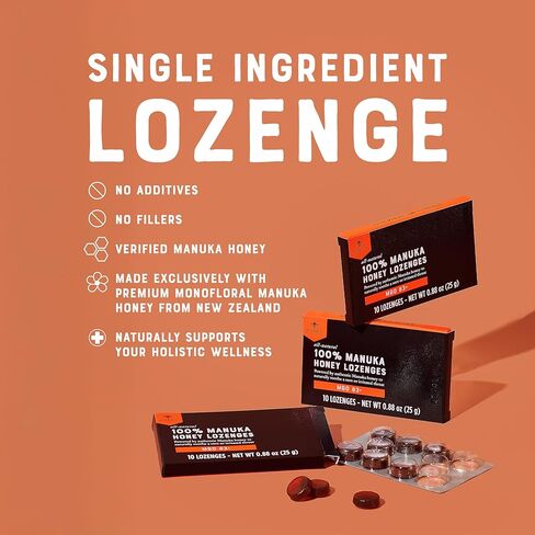 Nate's Manuka Honey Lozenges MGO 83+ | Soothing Throat Lozenges with New Zealand Manuka Honey for Natural Immune Support | 10-Count Blister Pack in Saudi Arabia