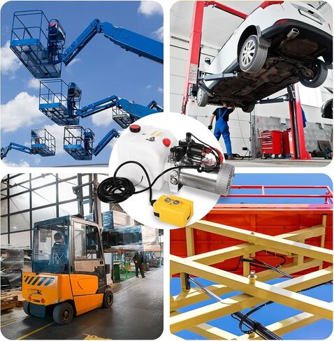 وحدة الطاقة الهيدروليكية Doppy 3 كوارت، مضخة هيدروليكية مزدوجة الفعل، 3200 رطل لكل بوصة مربعة 12 فولت تيار مستمر وحدة مضخة هيدروليكية لخزان البلاستيك لمنصات رفع السيارة ذات المقطورة القلابة in Kuwait