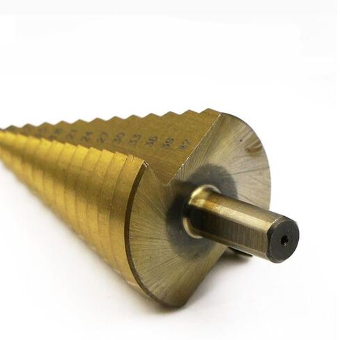 4-42mm Titanium Step Drill Bit High Speed Steel Titanium Coated Drill BitsFor Plastic Wood Sheet Metal Aluminum Hole Drilling 10mm Handle in Kuwait