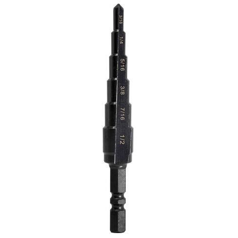 M2 HSS Quick Change 3/16" - 1/2" Step Drill Bit, Double Fluted Drill Bits, for Hole Drilling in Copper,Stainless Steel, Aluminum, Plastic, Wood, 1/4" Shank Step Bits in Kuwait