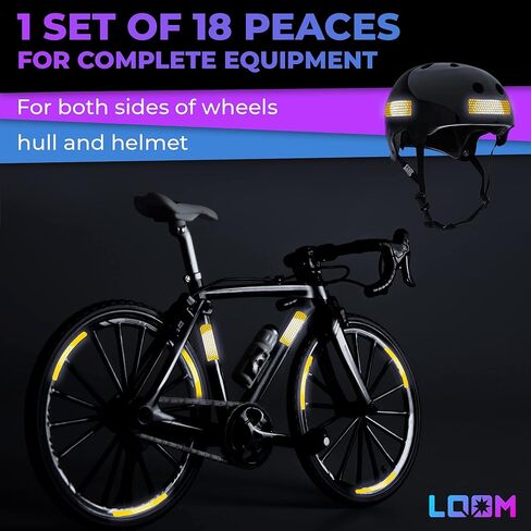 LOOM Reflective Stickers for Bikes Rims | 18pc Brilliant-flurYelGreen | Reflective Tape for Motorcycle Helmet Decals and Bike Reflectors | Hi Vis Bicycle reflectors, Mailbox Stickers in Kuwait